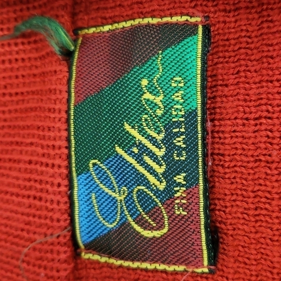 ELITEX New Zealand Fine Wool Blend Cardigan Red & Black with Suede Accents EUC - Picture 9 of 14